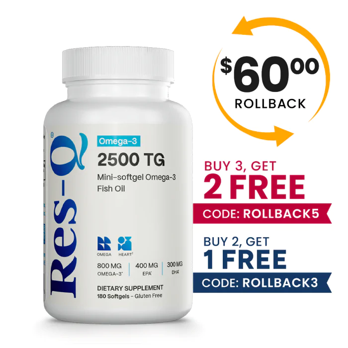 EPA & DHA Omega-3 Fish Oil |Mini Softgels | Res-Q 2500 TG