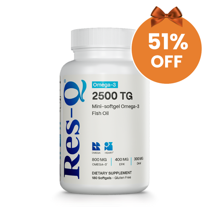 EPA & DHA Omega-3 Fish Oil |Mini Softgels | Res-Q 2500 TG