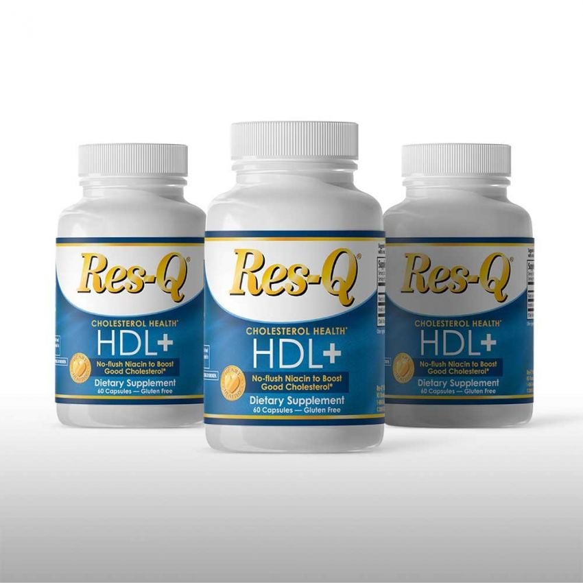 Niacin NoFlush Formula Vitamin B3 ResQ HDL+, 3 Bottles