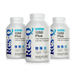 1250 Plus Omega-3 Fish Oil with Vitamin D 3-Pack