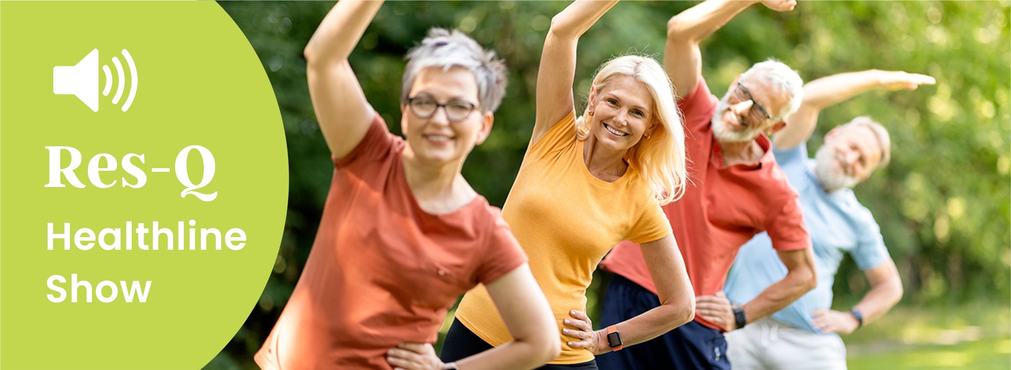 A group of people do yoga in the park