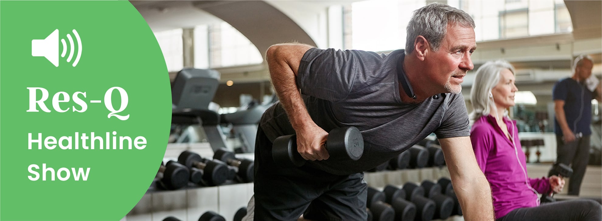 middle-aged man lifting at a gym