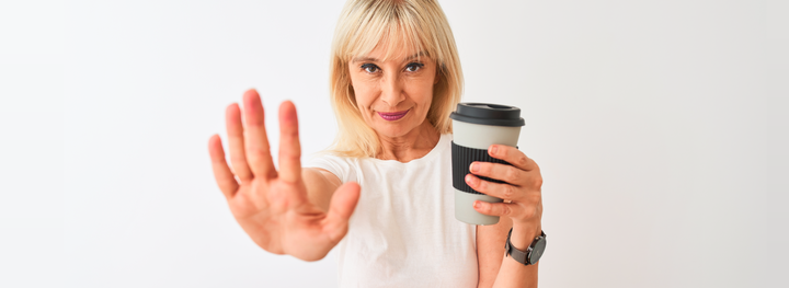 Woman with coffee cup