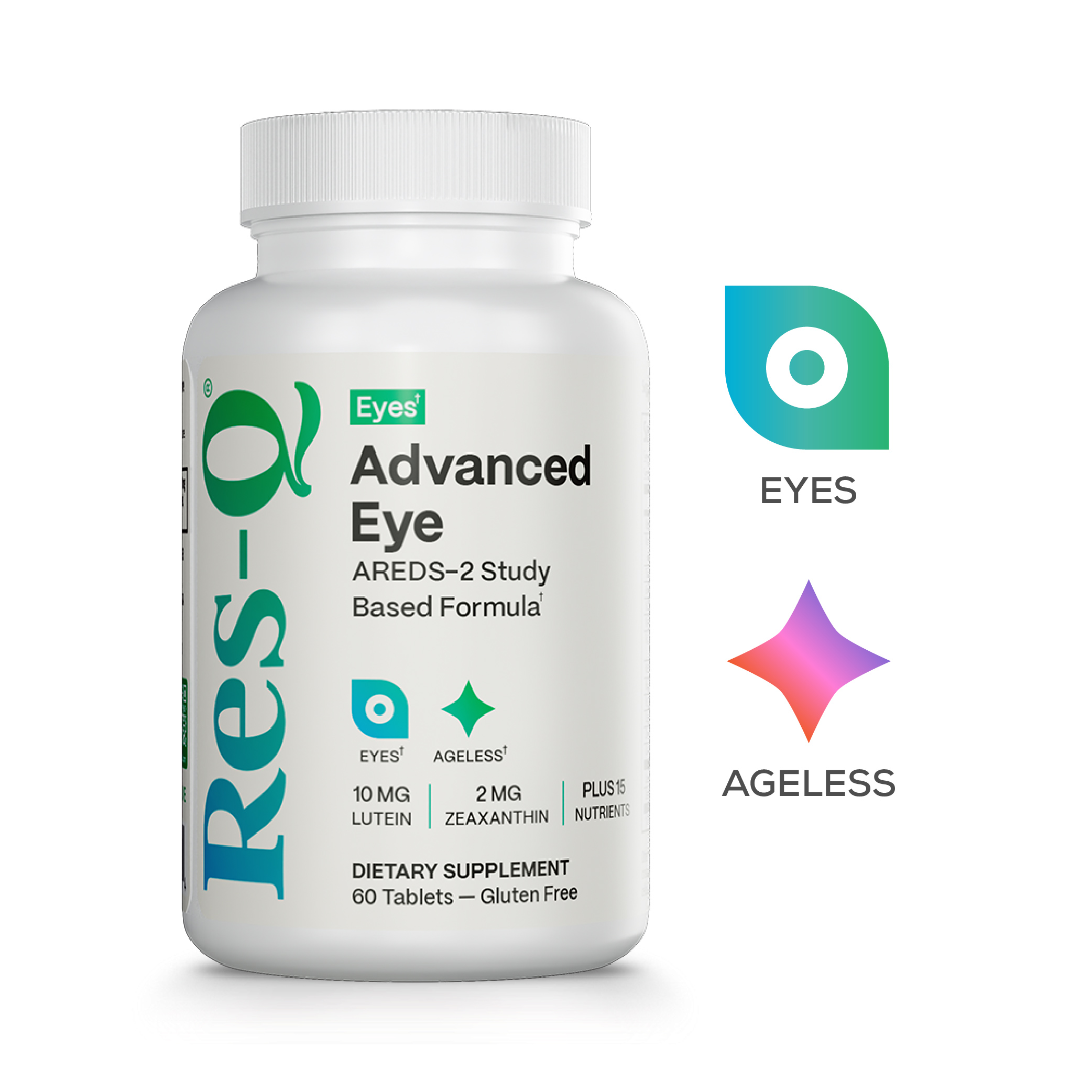 A bottle of Res-Q Advanced Eye supplement