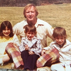 Tim Shields with his three children, Tracy, Michael, and Timothy (left to right)