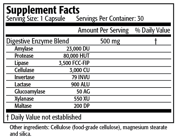 Enzymes Digestion Aid | Res-Q All Essential Enzymes, 30 Capsules